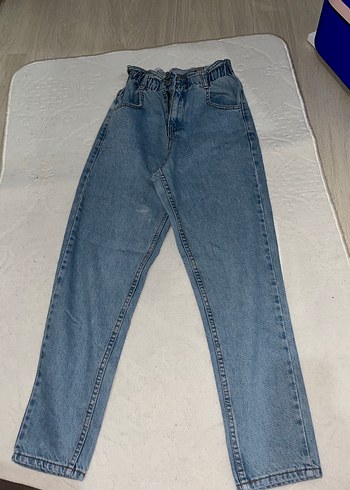 s Beden Beli büzgülü mom jean