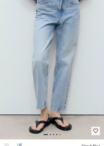 Mango Acik Mavi Rahat Kesim Denim Jean