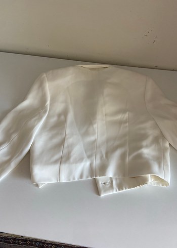 Düğmeli Beyaz Kadın Blazer Ceket
