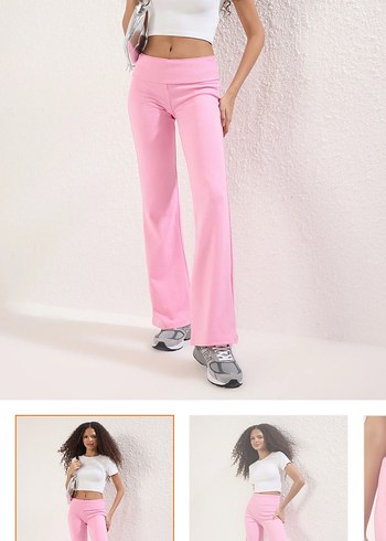 Pembe Regular Fit Kadın Kumaş tayt