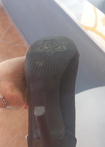 37 Beden kahverengi Renk Kahverengi Süet Tokalı Yüksek Topuklu Stiletto