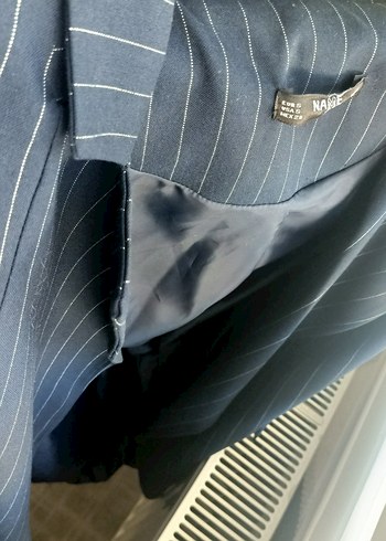 Lacivert Çizgili Kadın Blazer Ceket - Görsel 3