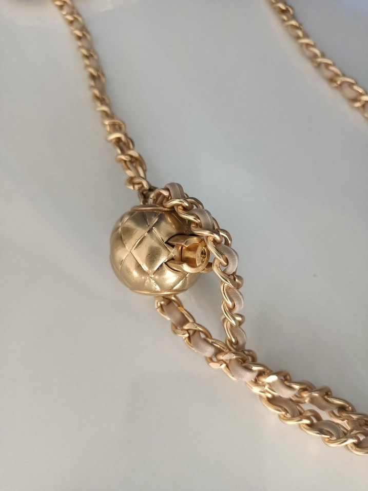 Bej Zincir Detaylı Deri Kadın Çanta - Görsel 3