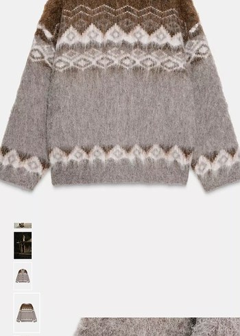 Bohem Gri Bej Örgü sakallı 
Kadın Hırka Zara - Görsel 2