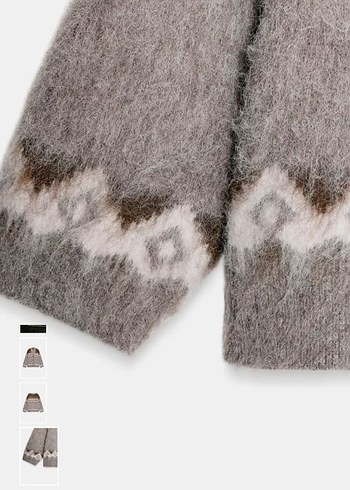 Bohem Gri Bej Örgü sakallı 
Kadın Hırka Zara - Görsel 3