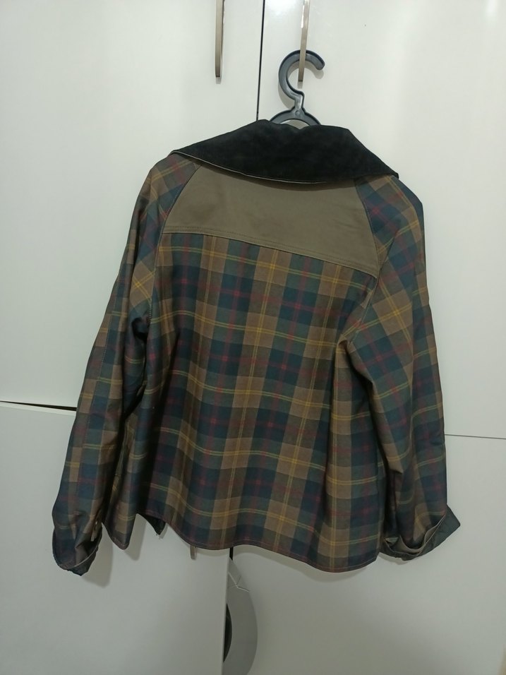 ekose Kadın haki yakalı Rahat Ceket - Görsel 2