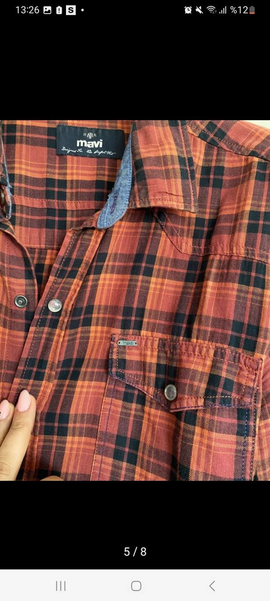 Mavi erkek gömlek - Görsel 4