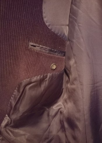 Kahverengi Düğmeli Erkek Kadife ceket - Görsel 5