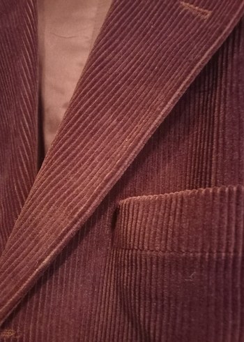 Kahverengi Düğmeli Erkek Kadife ceket - Görsel 2