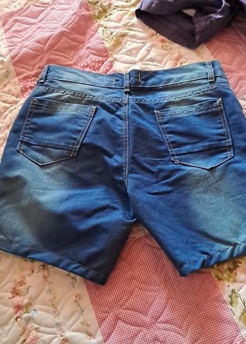 Kadın Mavi Düğmeli Mini Kot Şort40 boy 90 bel - Görsel 3