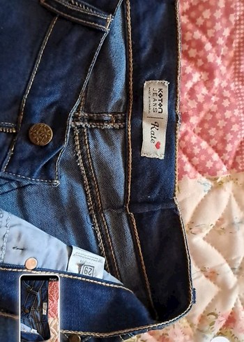 Lacivert Mini Kot Şort Kadınlar İçin37 boy 86 bel - Görsel 4