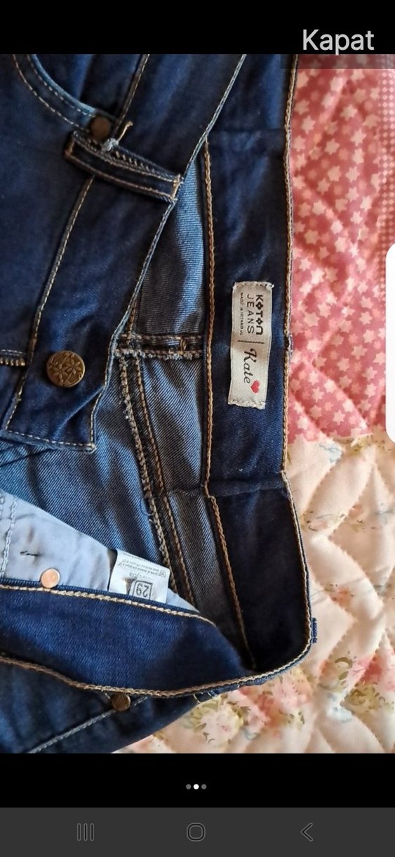 Lacivert Mini Kot Şort Kadınlar İçin37 boy 86 bel - Görsel 3