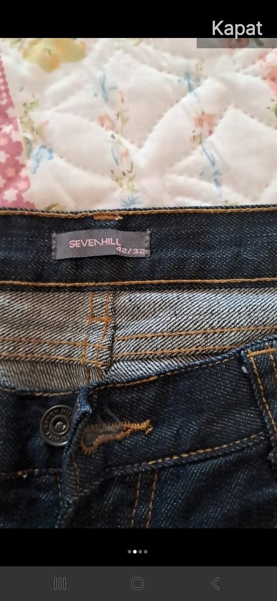 Kadın Kahverengi Bol Kesim Mini Kot Şort35 boy 91 bel - Görsel 3