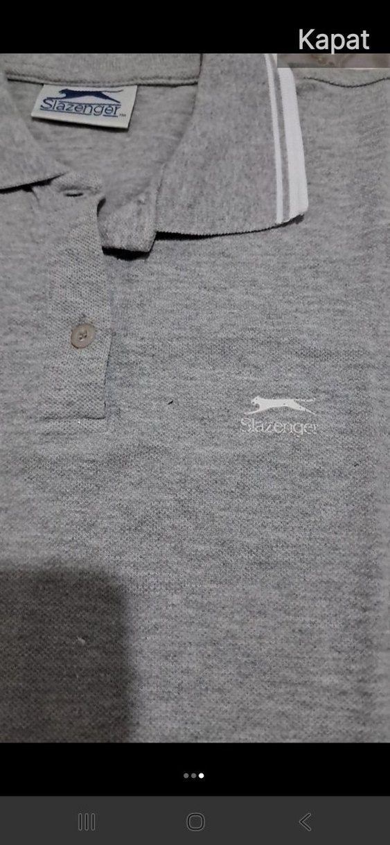 Slazenger Gri Kısa Kollu Polo Tişört43 en 62 boy - Görsel 3