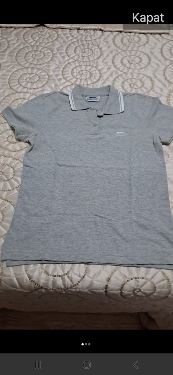 Slazenger Gri Kısa Kollu Polo Tişört43 en 62 boy - Görsel 2