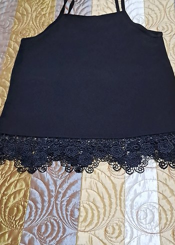Diğer Dantel Detaylı Siyah Straplez Mini Üst 40 en 54 boy