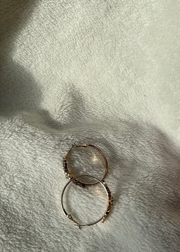 İşlemeli Zincir Detaylı yaprak taşlı Kadın küpe - Görsel 4