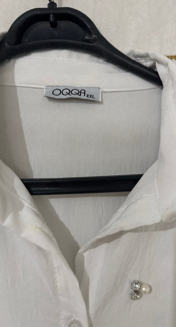 Nakışlı Beyaz Uzun Kollu Keten Gömlek - Görsel 3