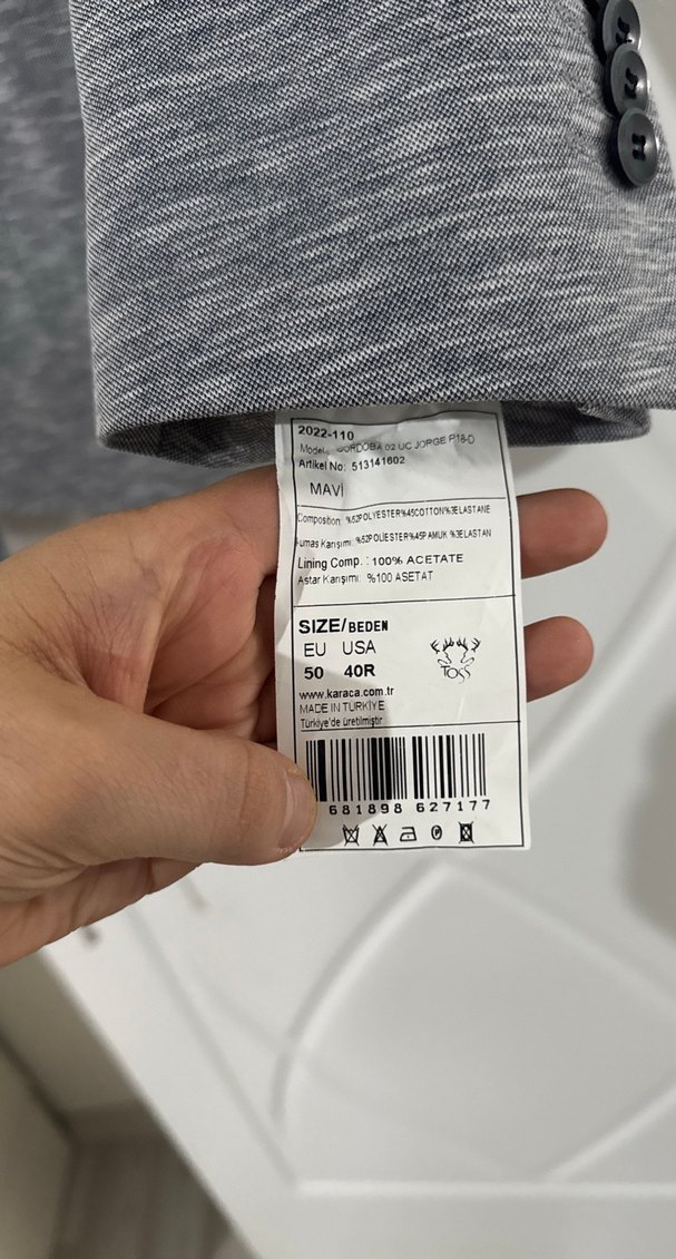 Karaca toss Gri Erkek Ceket Notch Yaka Düğmeli takım elbise - Görsel 4