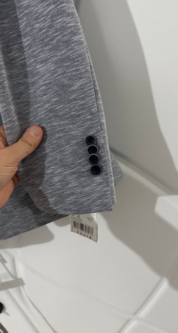 Karaca toss Gri Erkek Ceket Notch Yaka Düğmeli takım elbise - Görsel 3