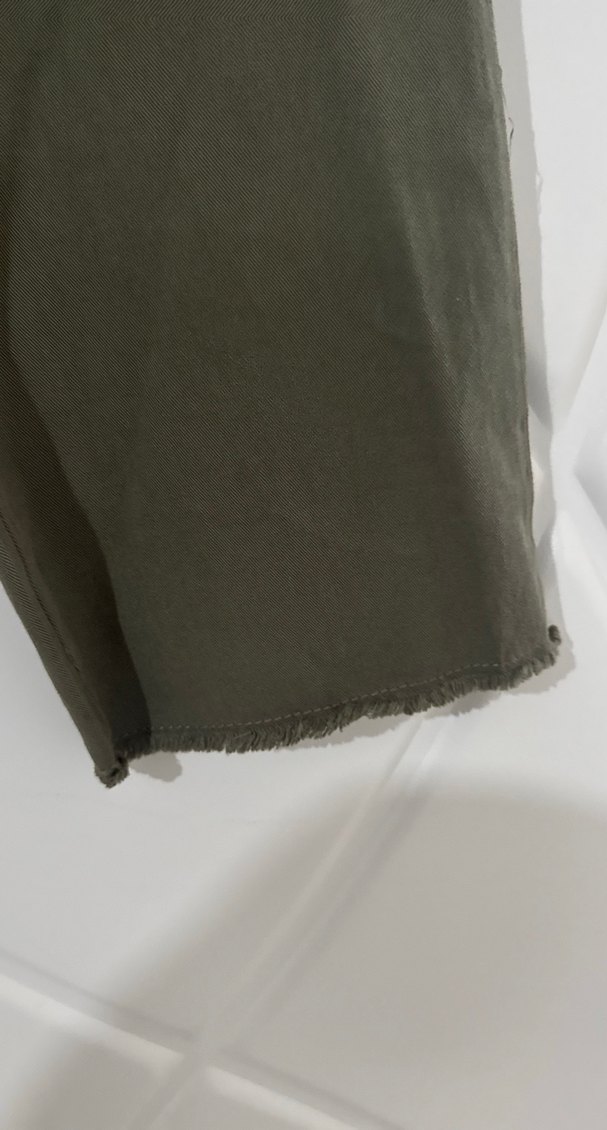 Bol Kesim Kemerli Keten Kadın Pantolon - Görsel 2