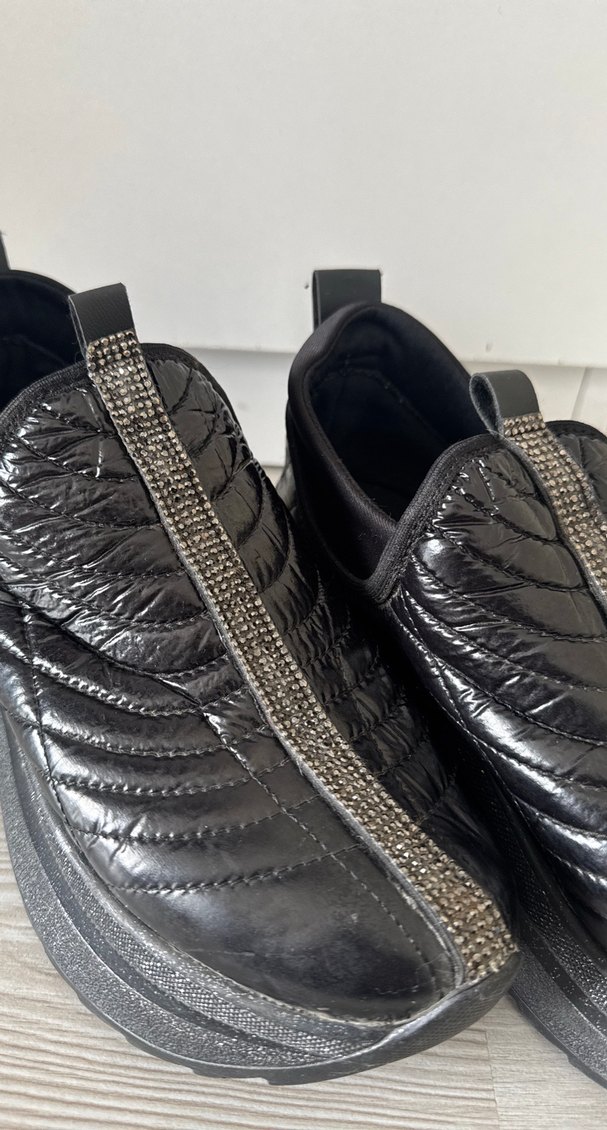 Suni deri taşlı simli spor ayakkabı - Görsel 2