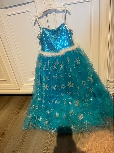 5 Yaş Beden mavi Renk Frozen Elsa elbise
