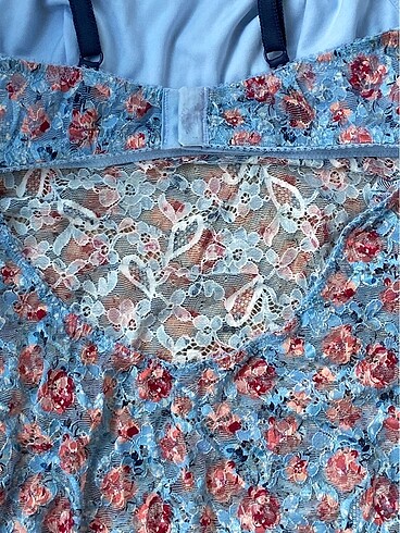 m Beden mavi Renk Dantelli Body Suit