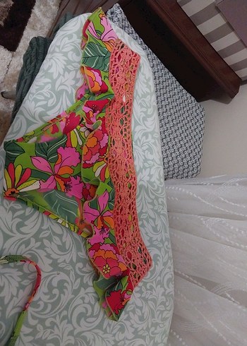 Renkli Dantelli Bohem Kadın Bikini - Görsel 2