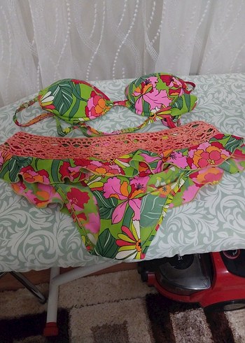Renkli Dantelli Bohem Kadın Bikini - Görsel 5
