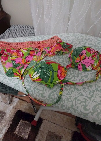 Renkli Dantelli Bohem Kadın Bikini - Görsel 7