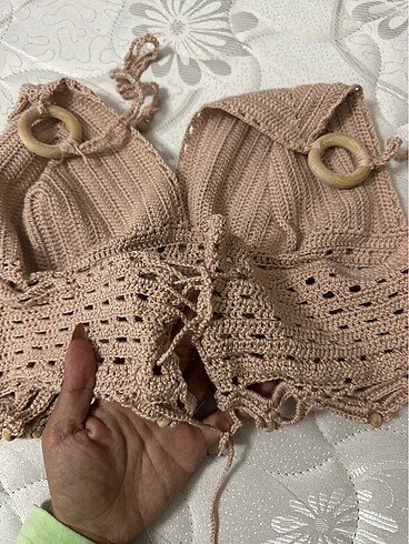 xxl Beden pembe Renk El örmesi bikini üstü arkası ayarlanabilir