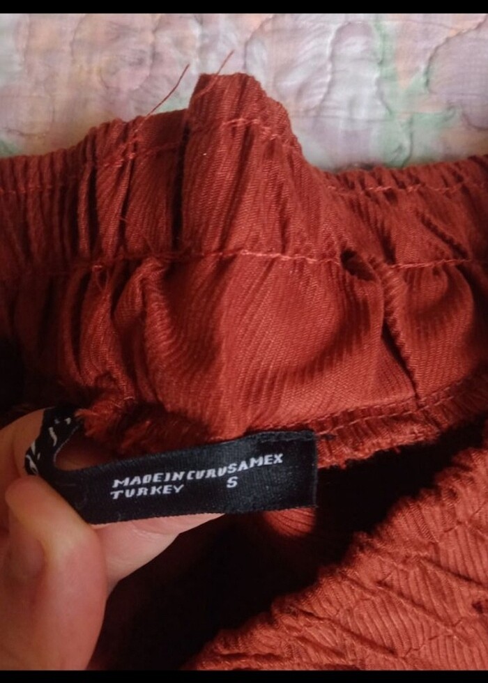 Kadın kiremit rengi pantolon  - Görsel 2