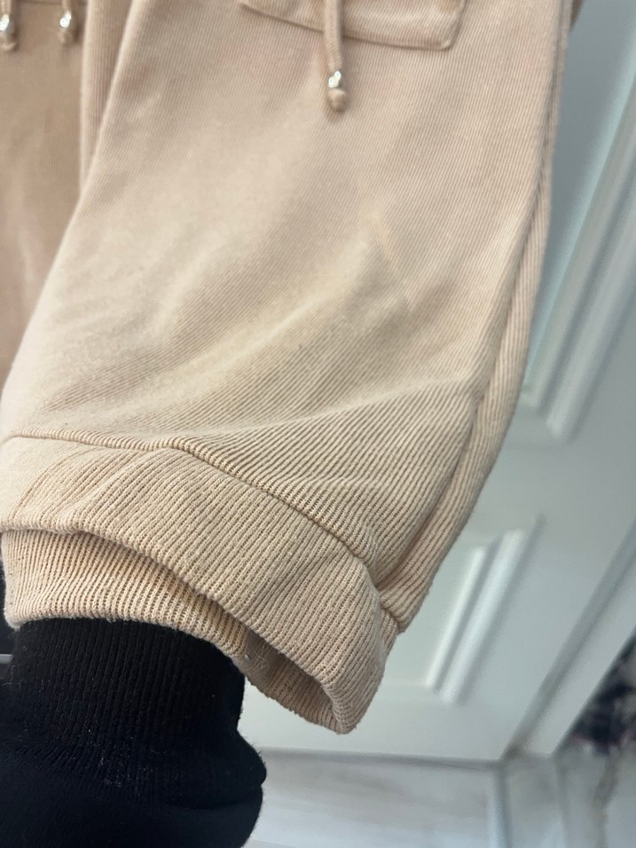 Bej Midi Kapüşonlu Fermuarlı Kadın Elbise - Görsel 2