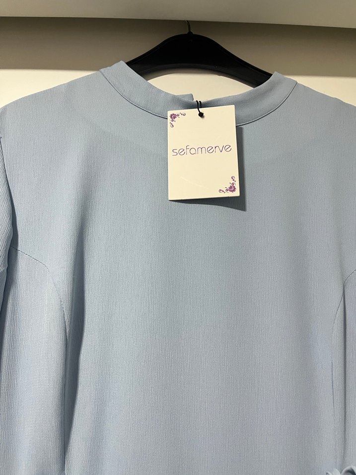 Mavi Uzun Salaş Elbise - Görsel 2