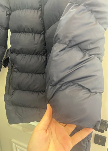 Siyah Kemer Detaylı Midi Kışlık Kadın Mont - Görsel 2