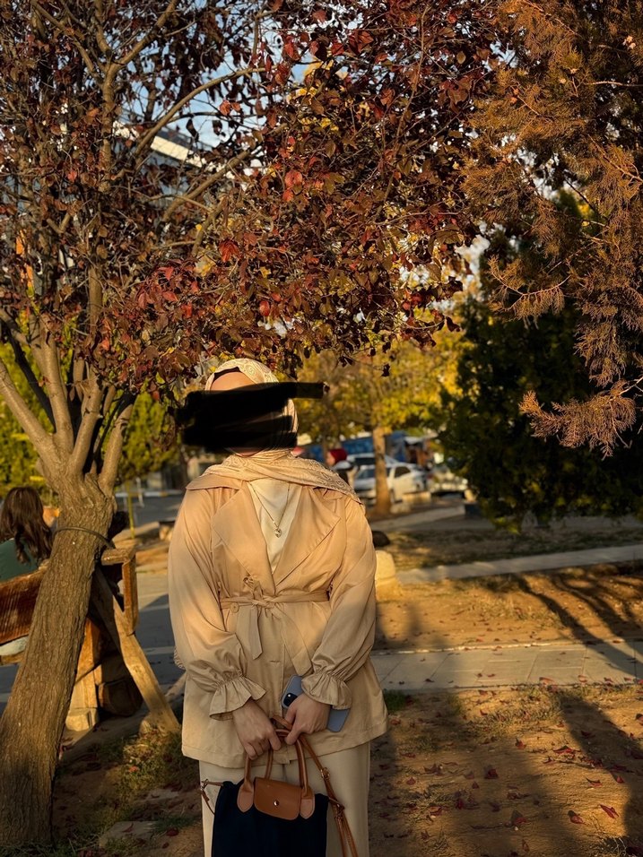 Camel Renkli Midi Boy Kadın Trençkot - Görsel 2