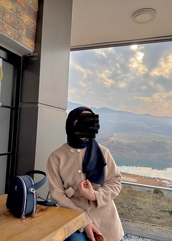 Kemerli Camel Süet Midi Kadın Kaban - Görsel 2