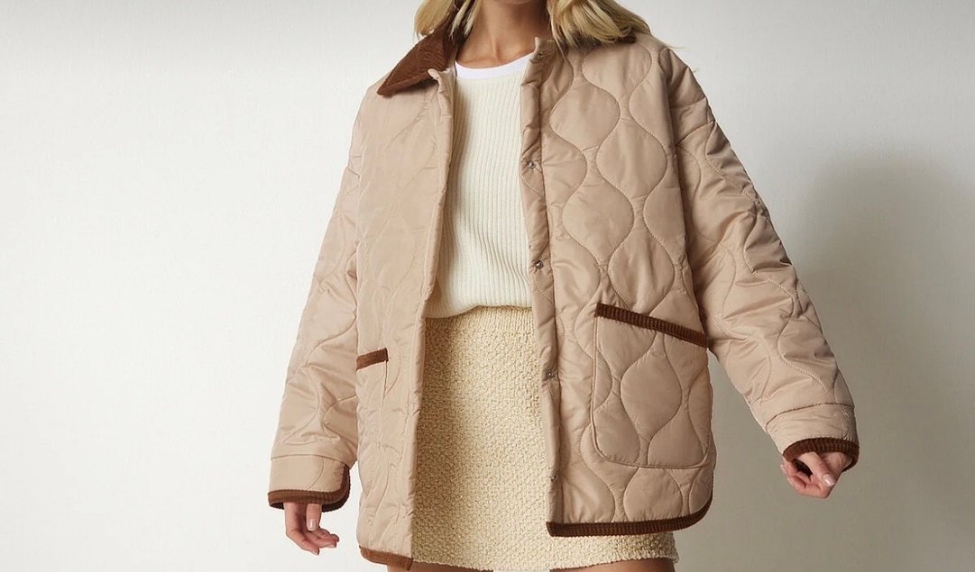 Bej Kürklü Midi Kadın Ceket - Görsel 2