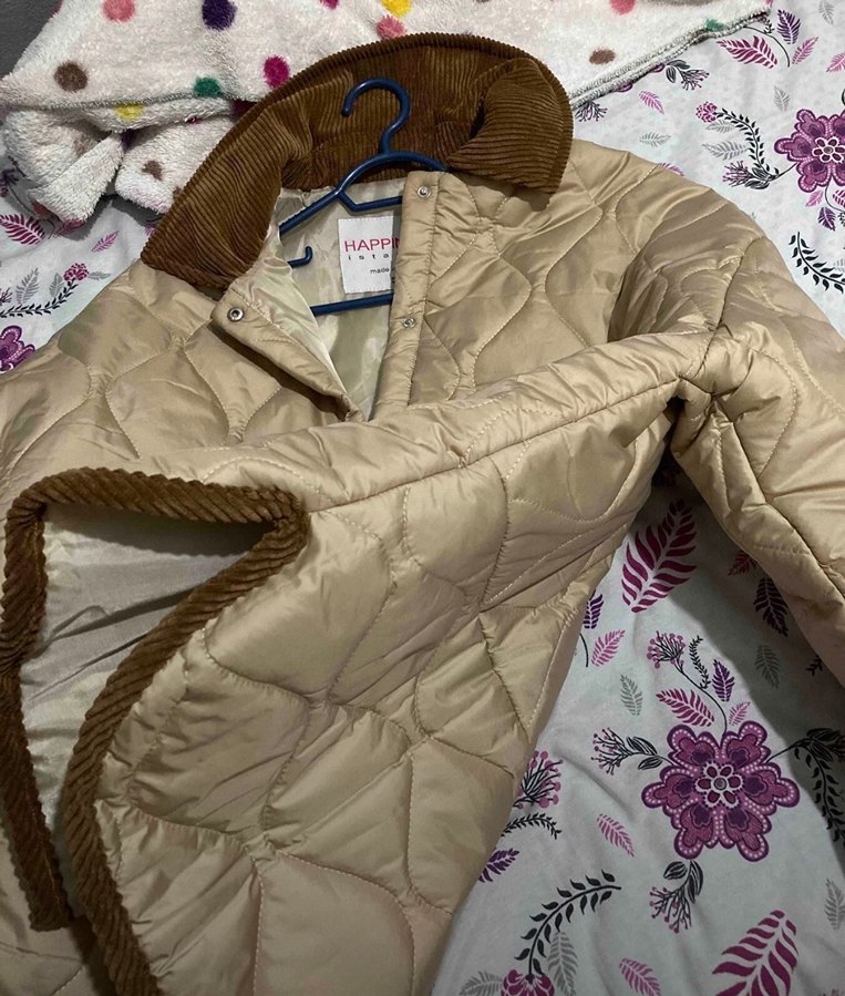 Bej Kürklü Midi Kadın Ceket - Görsel 4