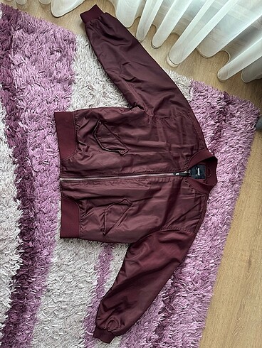 Pull and Bear pull bear bordo bomber ceket