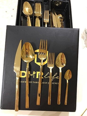 36 parça gold çatal bıçak takımı