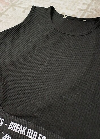 s Beden Siyah fitilli crop