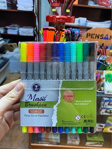 Masis 12 li çift taraflı keçeli kalem seti
