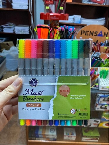 Masis 12 li çift taraflı keçeli kalem seti