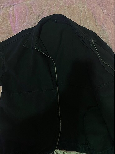 xs Beden Siyah oversize bomber denim ceket