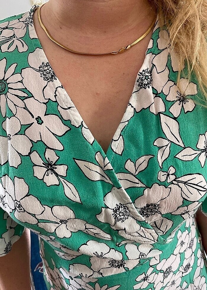 Kruvaze yaka elbise - Görsel 3