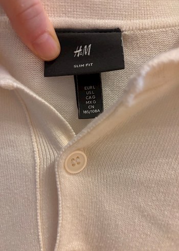 Beyaz Pamuklu Erkek Polo Tişört hm - Görsel 4