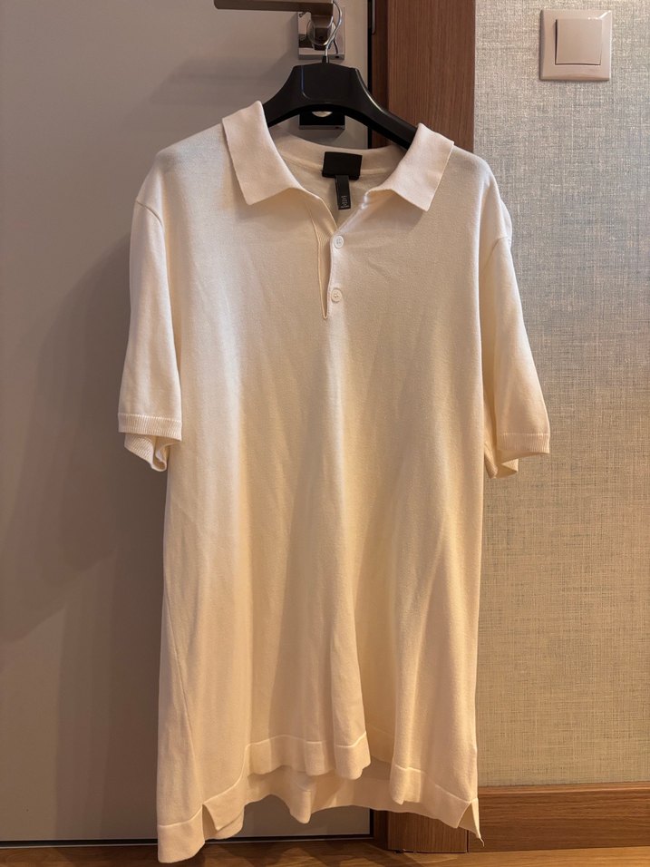 Beyaz Pamuklu Erkek Polo Tişört hm - Görsel 2