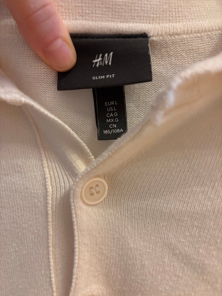 Beyaz Pamuklu Erkek Polo Tişört hm - Görsel 4